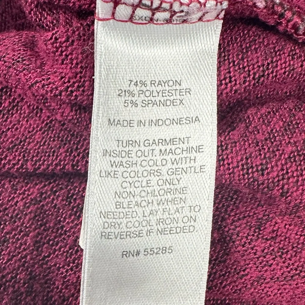 Express Burgundy Ruched Knit Top Stretch Jersey – Size Large - Picture 16 of 16